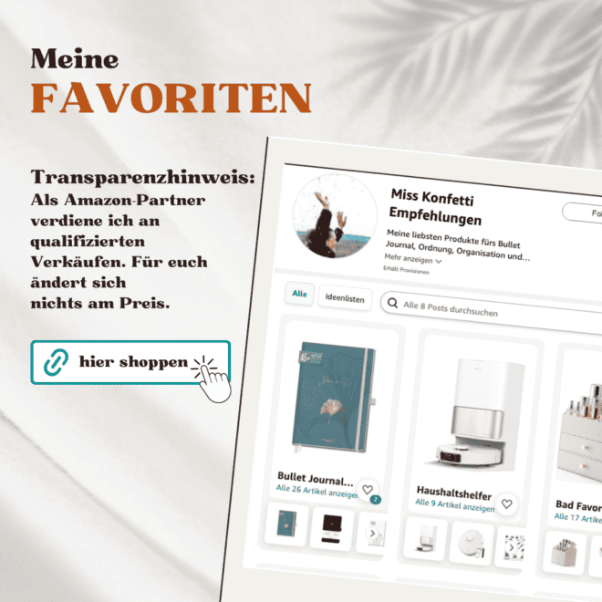 Link zu meiner Amazon Storefront. Für Käufe darüber erhalte ich eine Provision.