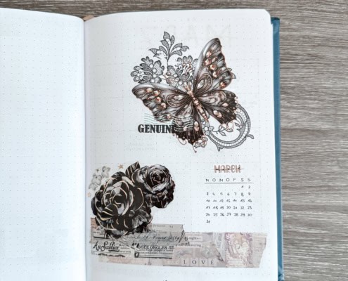 Monatliches Deckblatt im Bookjournal