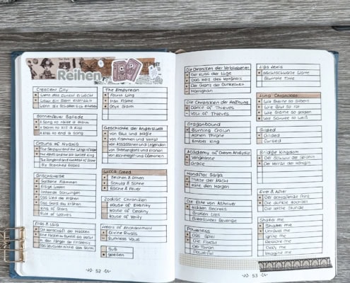 Reihentracker im Bookjournal