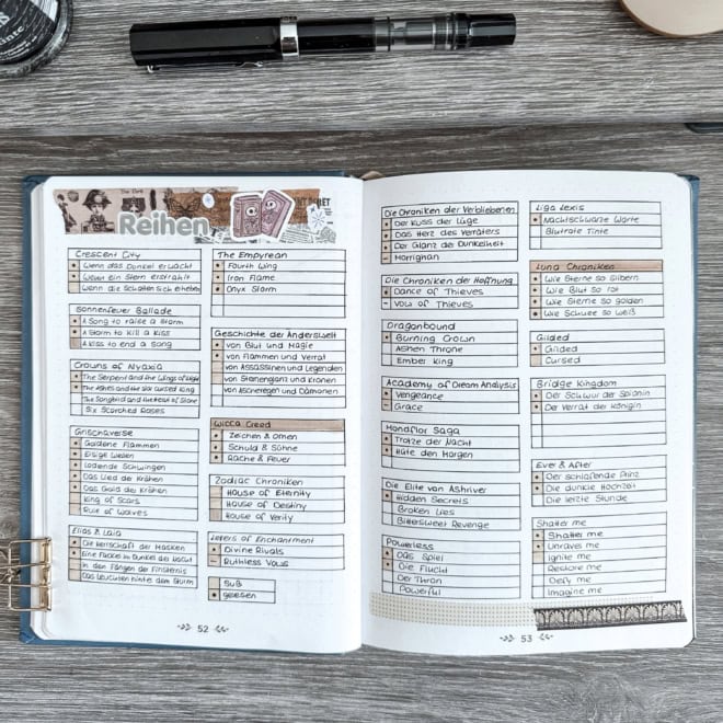 Reihentracker im Bookjournal