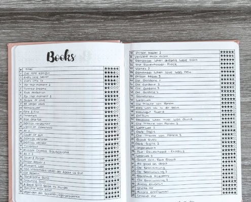 Eine minimalistische Leseliste im Bookjournal